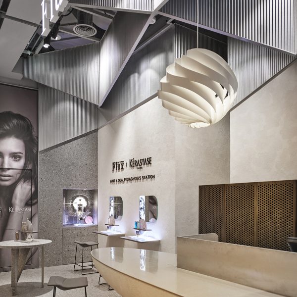 foto del Kerastrase Flux Salon di Taipei con terrazzo veneziano made in Italy Agglotech